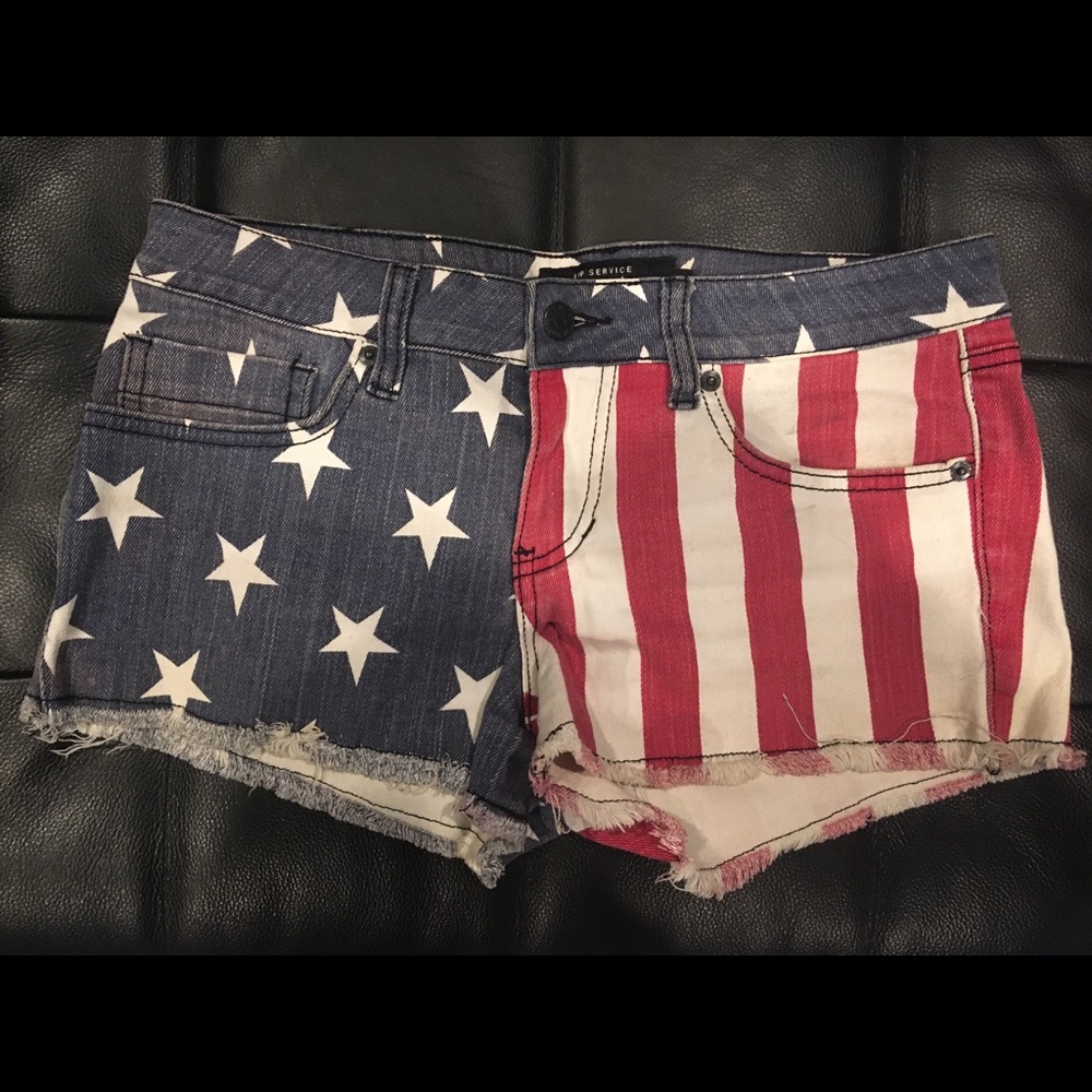 Lip Service American Flag Denim Cutoff Shorts